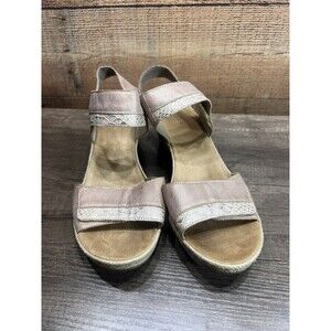 Rieker Sandals Wedges Sparkle Peep Toe Straps Casual Womens Size EU 42 Us 9.5